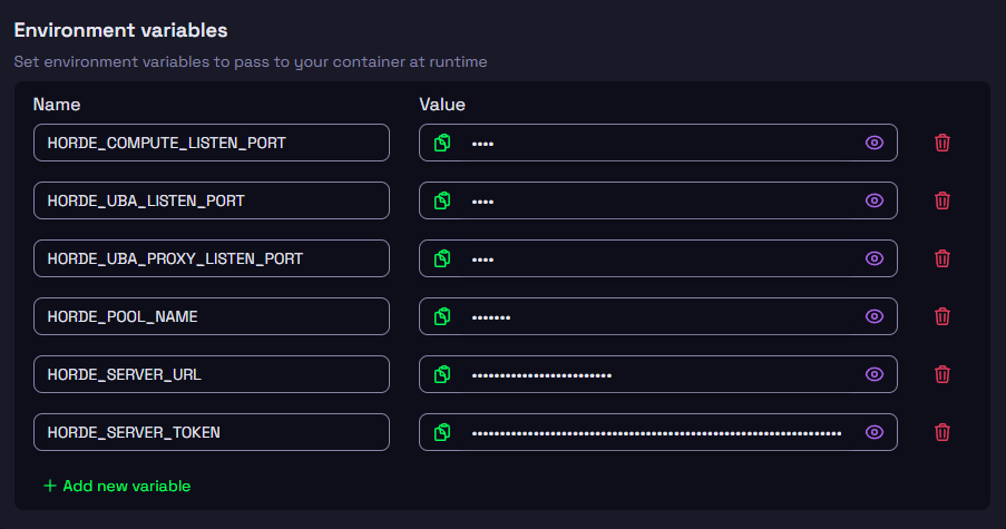 Configure Environment Settings
