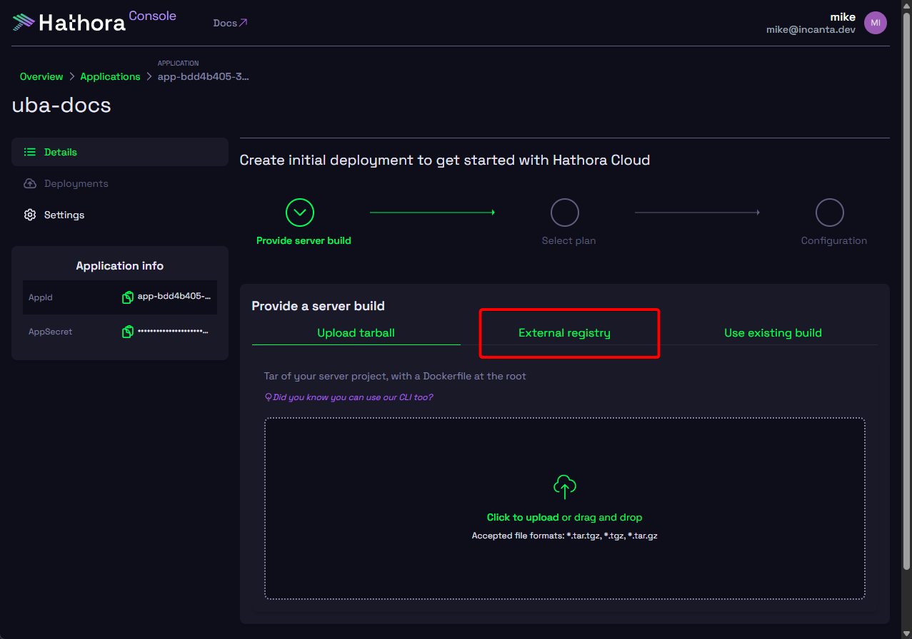 Select External Registry