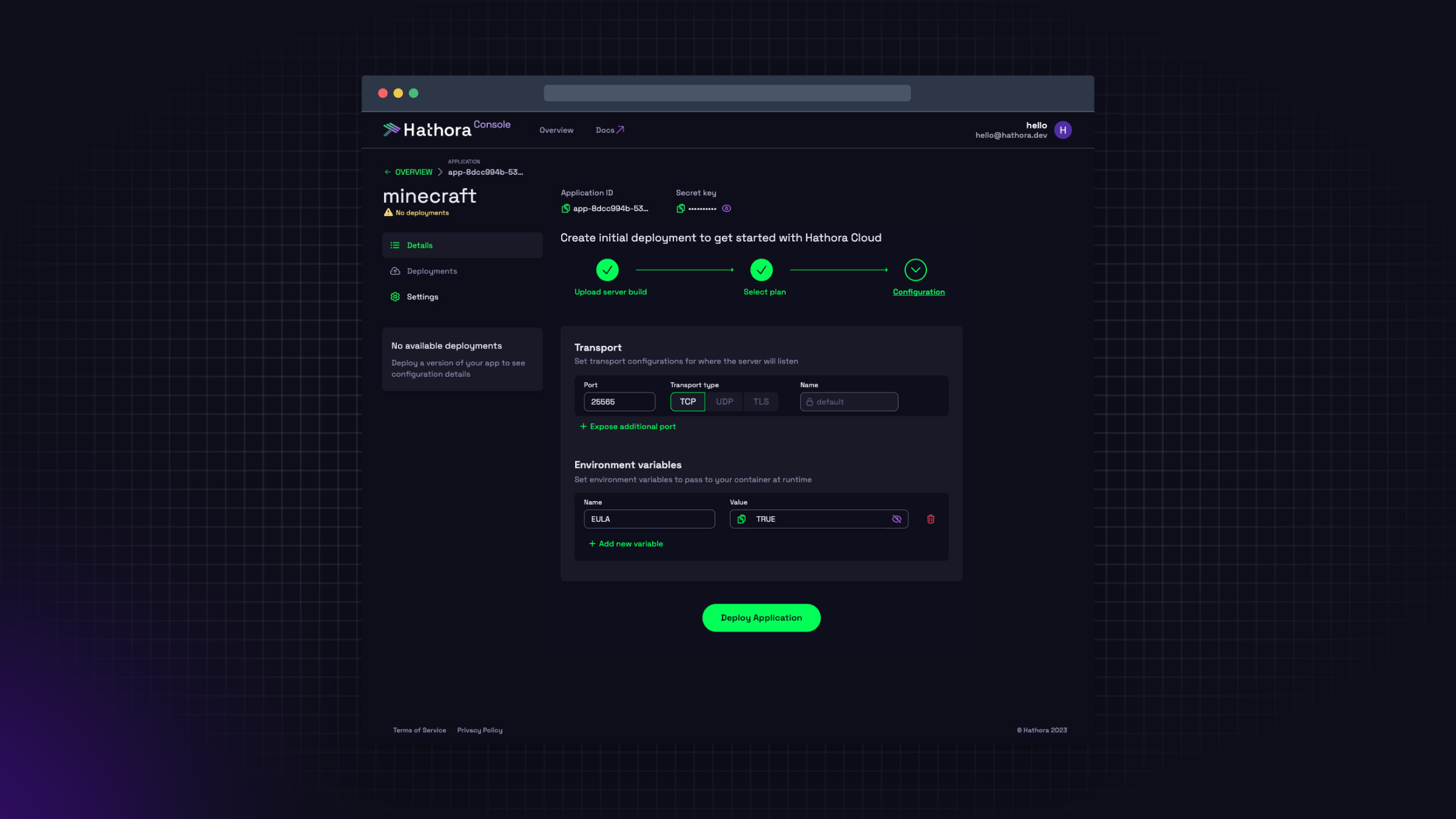 Hathora Console Dashboard