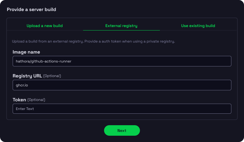 External registry